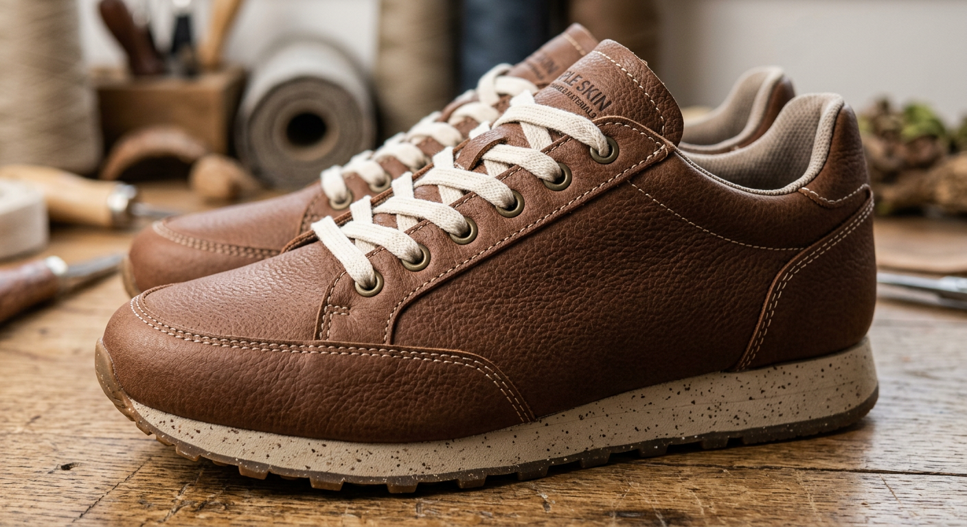 Texture et détails de chaussures en Apple Skin